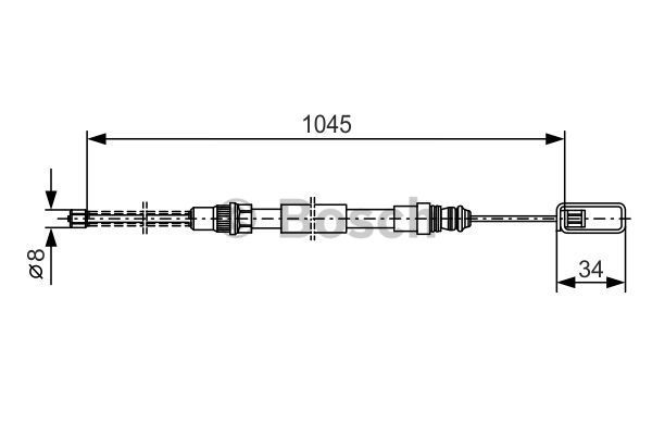 BOSCH Тросик, cтояночный тормоз 1 987 477 334