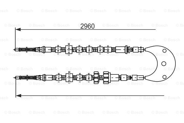 BOSCH Тросик, cтояночный тормоз 1 987 477 366