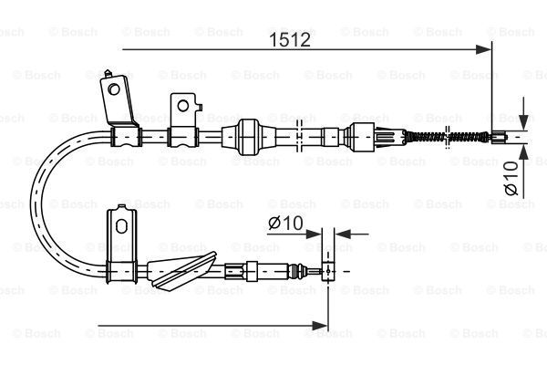 BOSCH Тросик, cтояночный тормоз 1 987 477 513