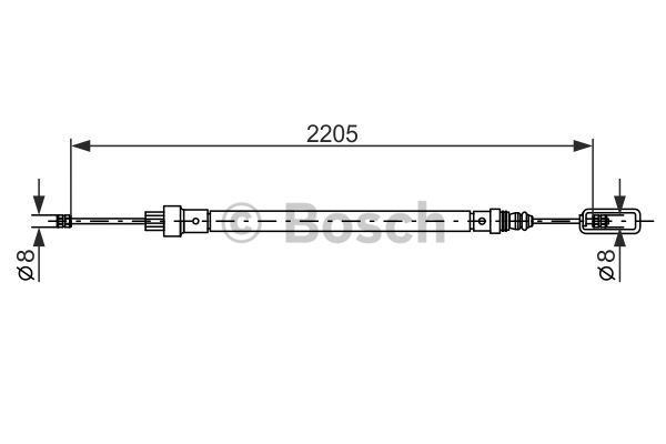 BOSCH Тросик, cтояночный тормоз 1 987 477 524