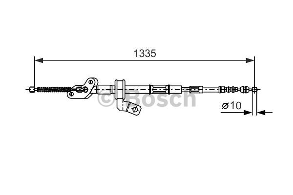 BOSCH Тросик, cтояночный тормоз 1 987 477 542