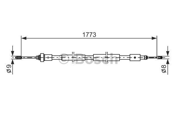 BOSCH Тросик, cтояночный тормоз 1 987 477 590