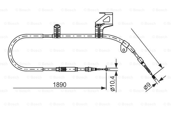 BOSCH Тросик, cтояночный тормоз 1 987 477 804