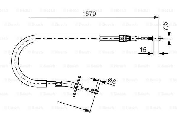 BOSCH Тросик, cтояночный тормоз 1 987 477 860