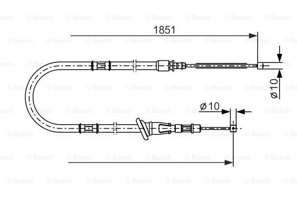 BOSCH Тросик, cтояночный тормоз 1 987 477 864