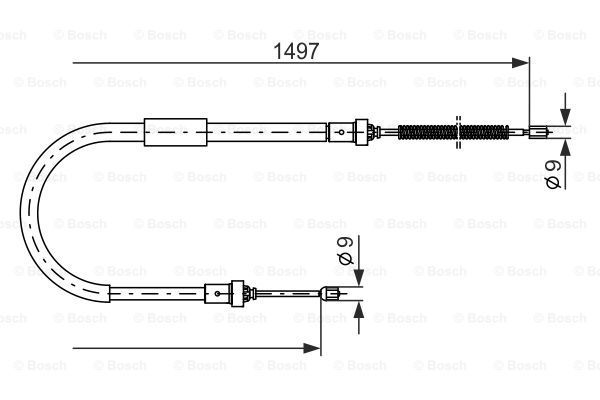 BOSCH Тросик, cтояночный тормоз 1 987 477 939