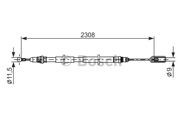 BOSCH Тросик, cтояночный тормоз 1 987 477 953