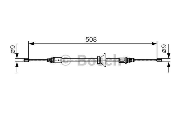 BOSCH Тросик, cтояночный тормоз 1 987 482 042