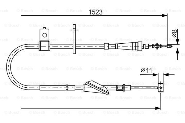 BOSCH Тросик, cтояночный тормоз 1 987 482 092