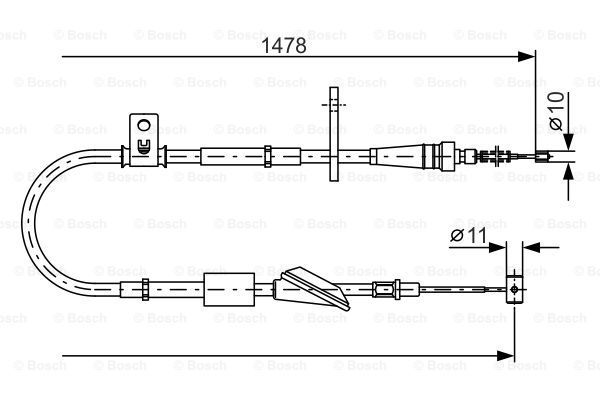 BOSCH Тросик, cтояночный тормоз 1 987 482 096