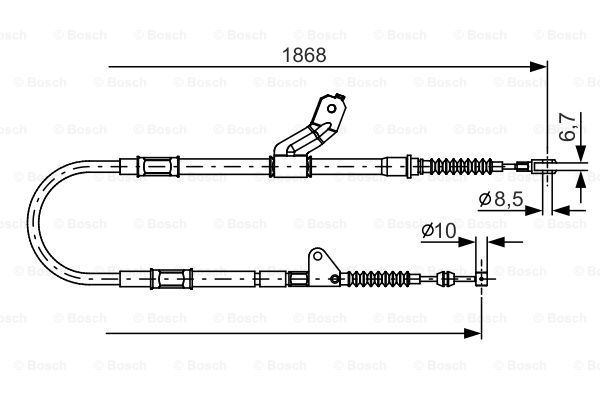 BOSCH Тросик, cтояночный тормоз 1 987 482 158