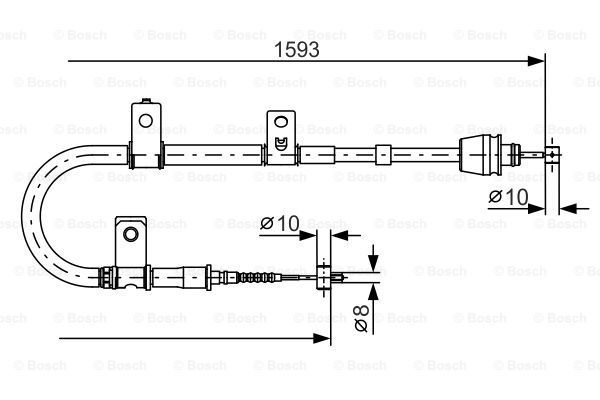 BOSCH Тросик, cтояночный тормоз 1 987 482 166