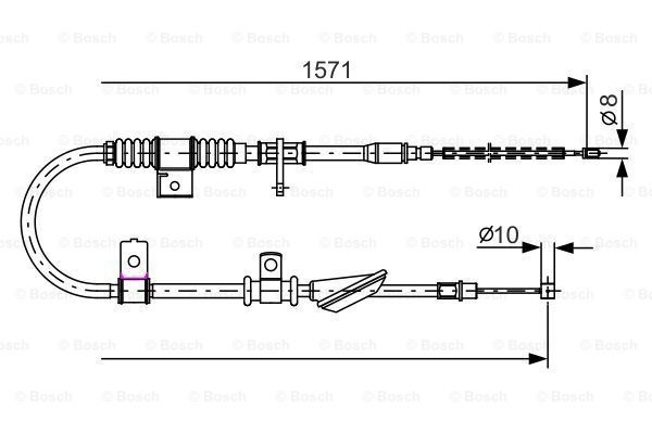 BOSCH Тросик, cтояночный тормоз 1 987 482 169