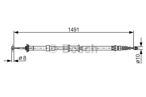 BOSCH Тросик, cтояночный тормоз 1 987 482 202