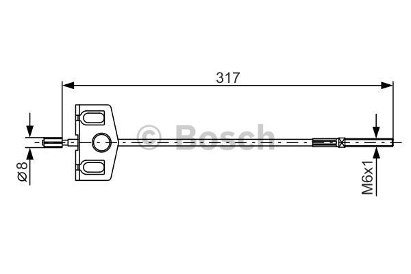 BOSCH Тросик, cтояночный тормоз 1 987 482 342