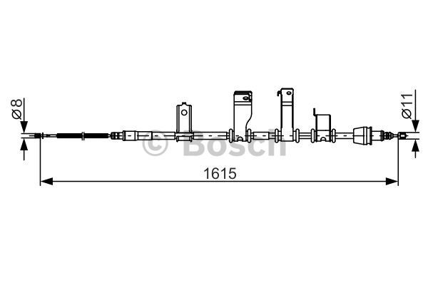 BOSCH Тросик, cтояночный тормоз 1 987 482 349