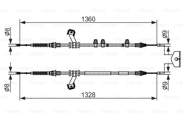 BOSCH Тросик, cтояночный тормоз 1 987 482 422