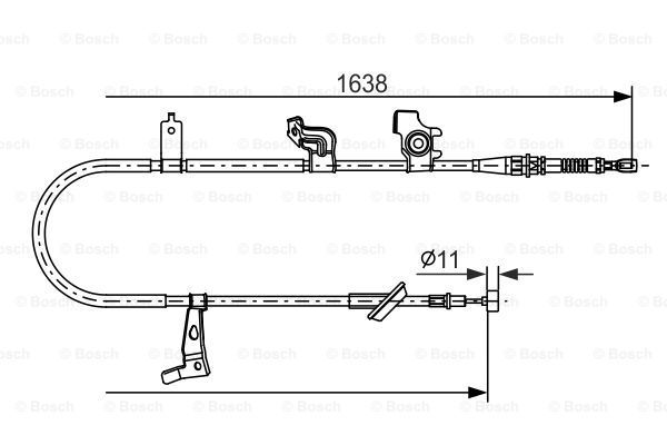 BOSCH Тросик, cтояночный тормоз 1 987 482 465