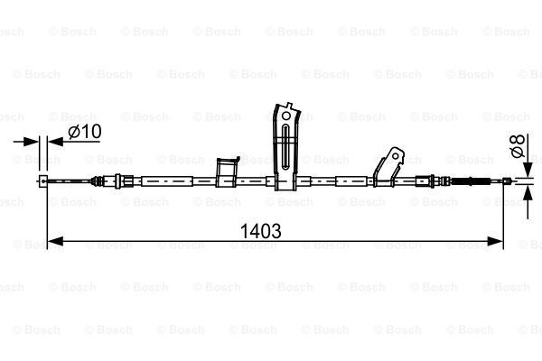 BOSCH Тросик, cтояночный тормоз 1 987 482 522