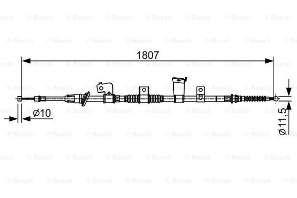 BOSCH Тросик, cтояночный тормоз 1 987 482 569