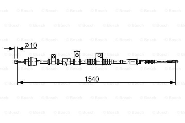 BOSCH Тросик, cтояночный тормоз 1 987 482 621