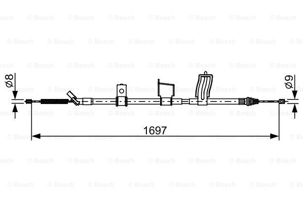 BOSCH Тросик, cтояночный тормоз 1 987 482 628