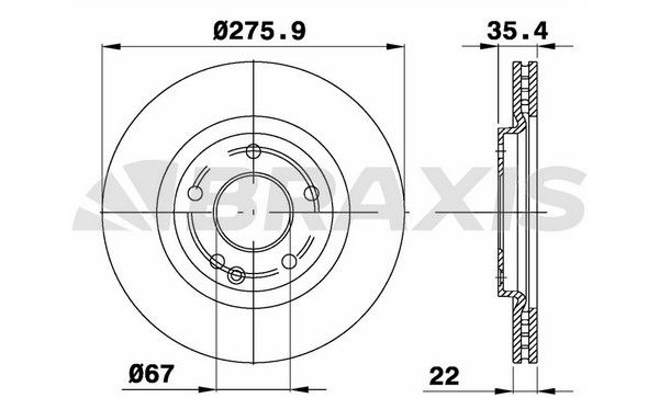 BRAXIS Тормозной диск AE0544