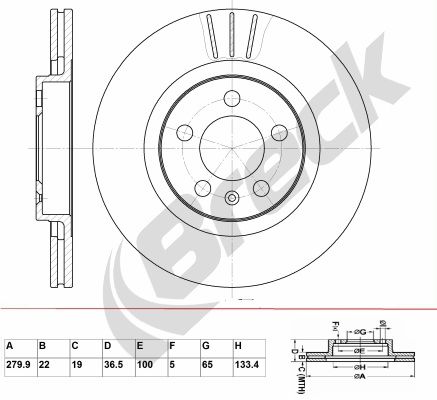 BRECK Тормозной диск BR 303 VA100