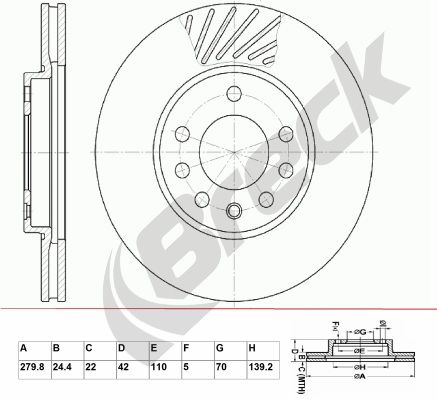 BRECK Тормозной диск BR 310 VA100