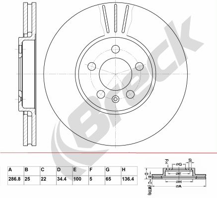 BRECK Тормозной диск BR 353 VA100