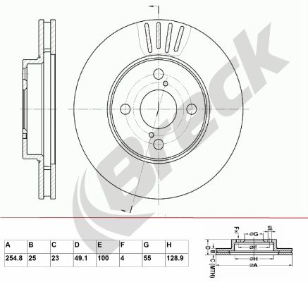 BRECK Тормозной диск BR 378 VA100