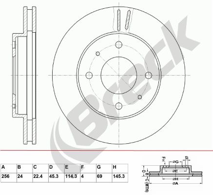 BRECK Тормозной диск BR 380 VA100