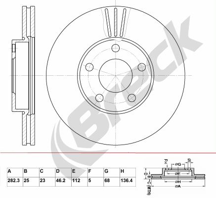 BRECK Тормозной диск BR 383 VA100