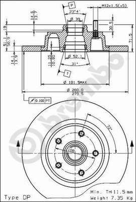 BRECO Тормозной диск BS 7354