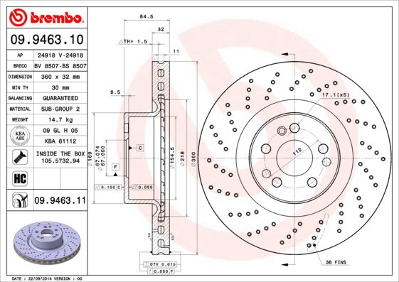BRECO Bremžu diski BS 8507