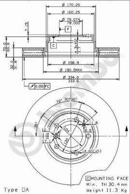 BRECO Тормозной диск BV 8257