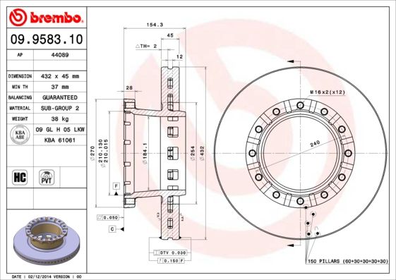 BREMBO Тормозной диск 09.9583.10