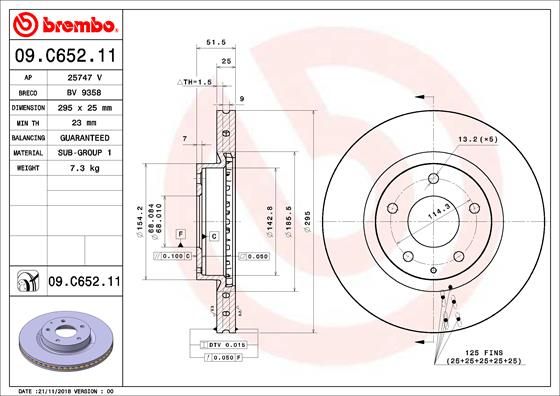 BREMBO Тормозной диск 09.C652.11