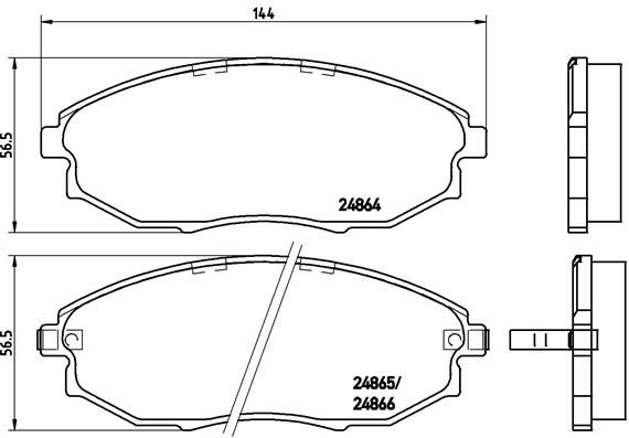 BREMBO Bremžu uzliku kompl., Disku bremzes P 10 007