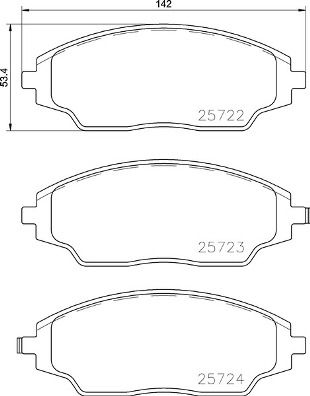 BREMBO Bremžu uzliku kompl., Disku bremzes P 10 070