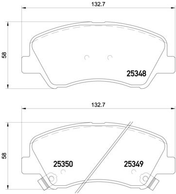 BREMBO Bremžu uzliku kompl., Disku bremzes P 18 025X