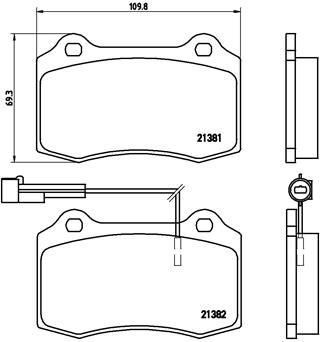 BREMBO Комплект тормозных колодок, дисковый тормоз P 23 052