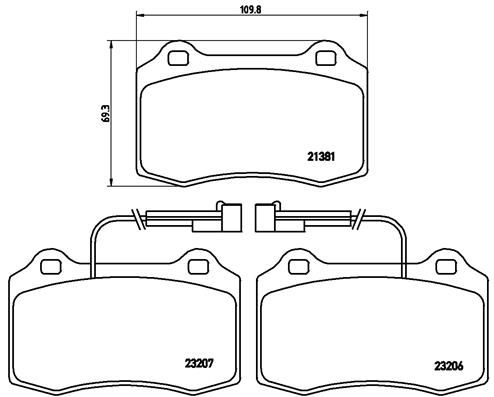 BREMBO Bremžu uzliku kompl., Disku bremzes P 23 074