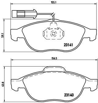 BREMBO Bremžu uzliku kompl., Disku bremzes P 23 075