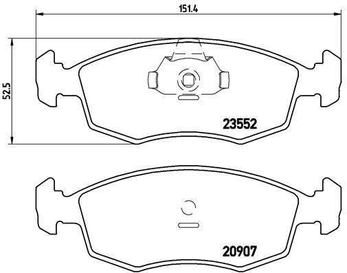 BREMBO Комплект тормозных колодок, дисковый тормоз P 23 079