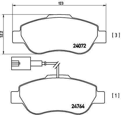 BREMBO Комплект тормозных колодок, дисковый тормоз P 23 107