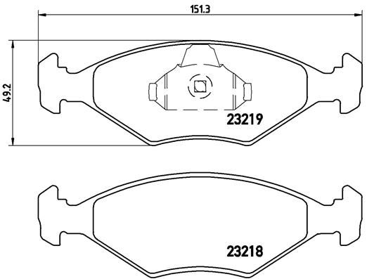 BREMBO Комплект тормозных колодок, дисковый тормоз P 23 124