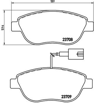 BREMBO Bremžu uzliku kompl., Disku bremzes P 23 137