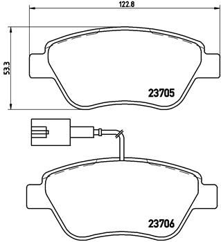 BREMBO Комплект тормозных колодок, дисковый тормоз P 23 141