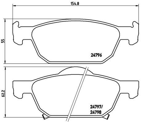 BREMBO Bremžu uzliku kompl., Disku bremzes P 28 044